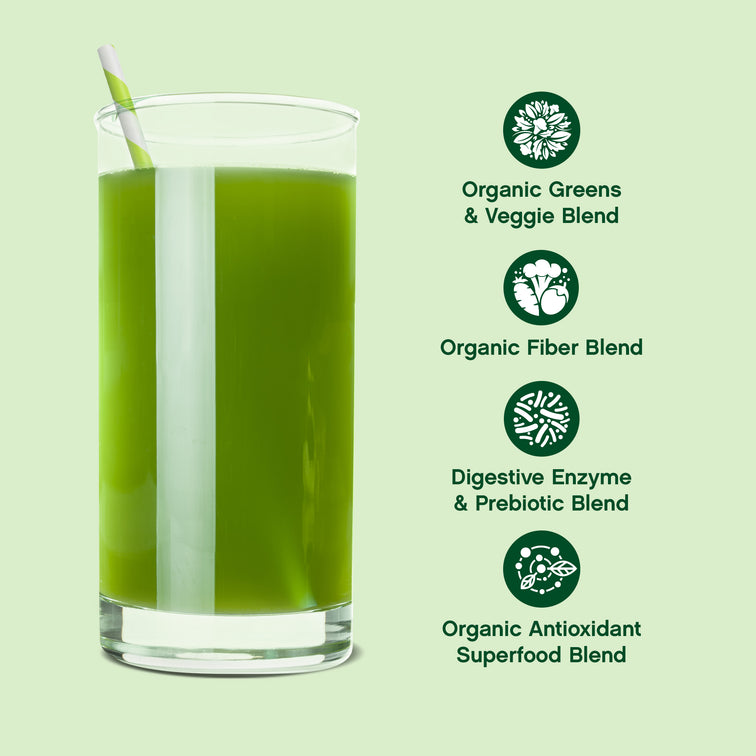 Vita Virdi Organic Greens | 20+ Superfoods & 18 Digestive Enzymes | 0g Sugar | Kiwi Strawberry | USDA Organic, Non-GMO, Vegan | Daily Wellness & Nutrition Supplement